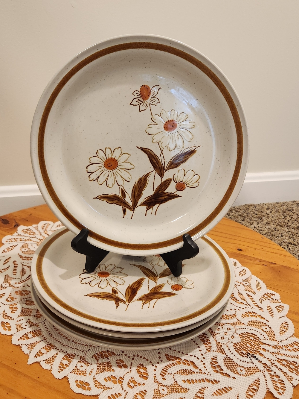 SET OF 4 Old Brook Trailwoods Stoneware 10.5" Dinner Plates